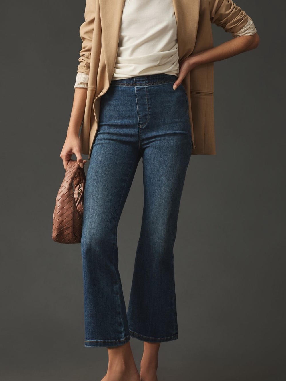 Anthropologie Pilcro Pul On Mid Rise Crop Flare Leg Jeans Size XL